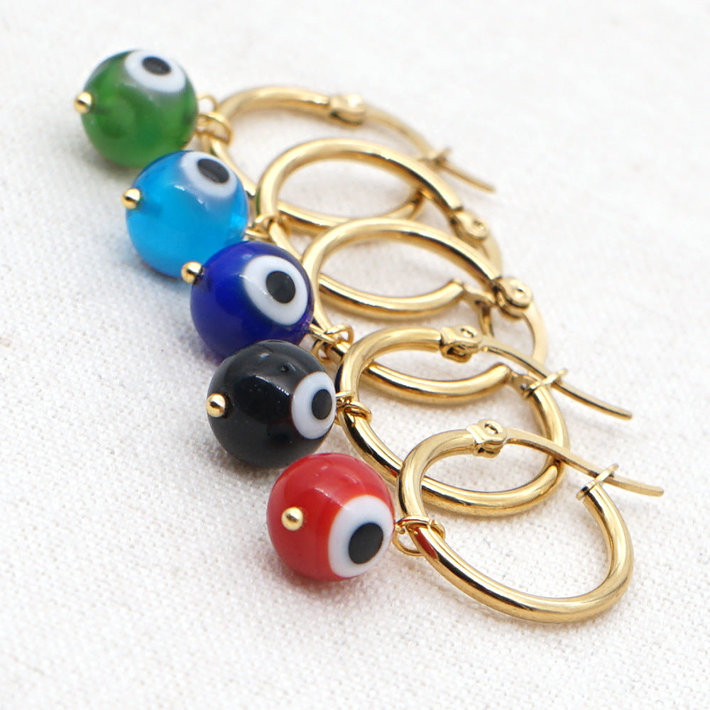 Pendientes De Cristal De Ojos Azules Turcos Bohemios al por mayor
